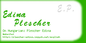 edina plescher business card